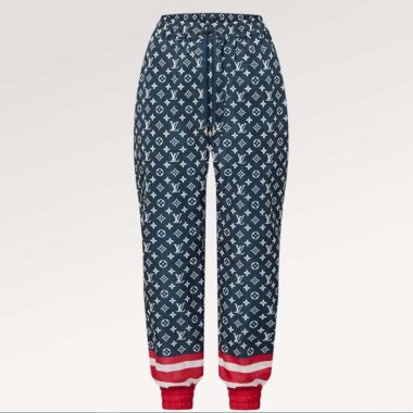 Louis Vuitton LV Women Tricolor Monogram Jogging Pants Polyamide Navy Red