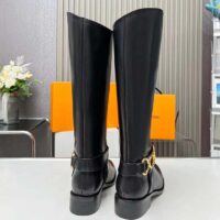 Louis Vuitton LV Women Westside Flat High Boot Black Calf Leather Side Zip (2)