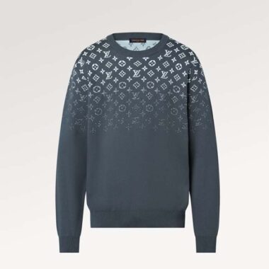 Louis Vuitton Men Gradient Cotton Crewneck Regular Fit Monogram Gradient Volcanic Ash Cotton