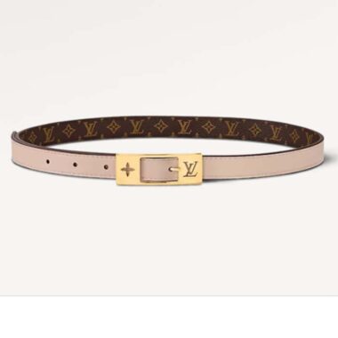 Louis Vuitton Unisex LV Duo 18MM Reversible Belt Monogram Canvas Recto Side Galet Gray Leather Verso