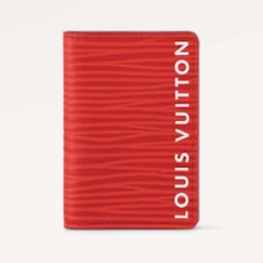 Louis Vuitton Unisex LV Pocket Organizer Vermillion Red Epi XL Grained Leather Cowhide