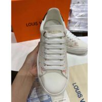 Louis Vuitton Unisex LV Time Out Sneaker White Monogram-Debossed Calf Leather (9)