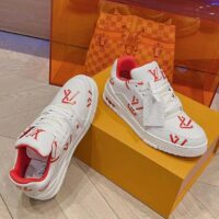 Louis Vuitton Unisex LV Trainer Sneaker Red Mix of Sustainable Materials (6)