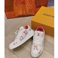 Louis Vuitton Unisex LV Trainer Sneaker Red Mix of Sustainable Materials (6)