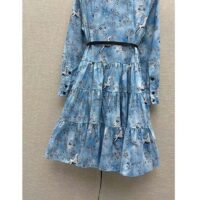 Louis Vuitton Women LV Unicorn Print Belted Shirt Dress Cotton Silk Sky Blue Regular Fit (10)