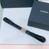 Chanel CC Women Belt Black Lambskin Gold-Tone Metal Strass (9)