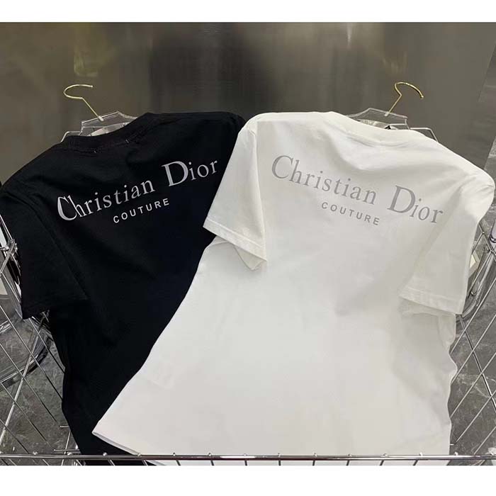 Christian Dior Couture Relaxed-Fit T-Shirt Gray Organic Cotton