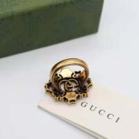 Gucci Women Double G Crystal Flower Ring (1)