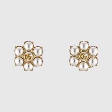 Gucci Women Pearl Double G Earrings