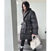 Louis Vuitton LV Women Flight Mode Monogram Jacquard Puffer Wrap Coat Polyamide Black (15)