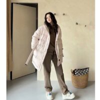 Louis Vuitton LV Women Flight Mode Monogram Jacquard Puffer Wrap Coat Polyamide Light Beige (6)