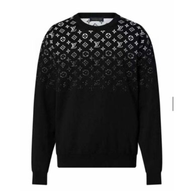 Louis Vuitton Men LV Lvse Monogram Degrade Crewneck Cotton Black White Slightly Loose Fit