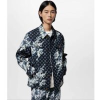 Louis Vuitton Men LV Monogram Printed Denim Jacket Regular Fit Printed Monogram Flower (1)