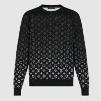 Louis Vuitton Men Lvse Monogram Degrade Crewneck Cotton Black White Slightly Loose Fit