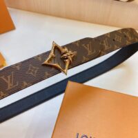 Louis Vuitton Unisex LV Flowergram 30 MM Reversible Belt Monogram Canvas Black Empreinte Leather (7)