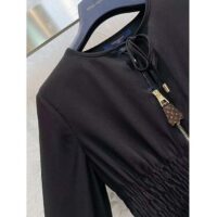 Louis Vuitton Women LV Long-Sleeved Tiered Dress Silk Viscose Elastane Black Regular Fit (10)