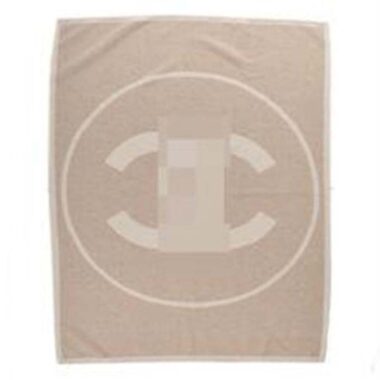 Chanel Unisex CC Cotton Wool Tweed Beige Sandy Multifunction Blanket Scarf