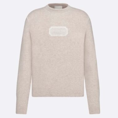 Dior Men CD Christian Dior Couture Sweater Beige Cashmere Jersey