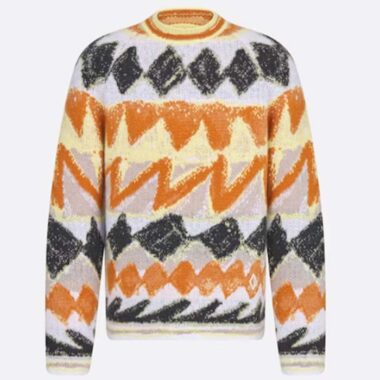 Dior Men CD Dior And Peter Doig Sweater Multicolor Wool Cashmere Jacquard