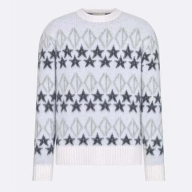 Dior Men Dior And Peter Doig CD Diamond Sweater Gray Wool Jacquard