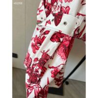 Dior Women CD Belted Shirt Dress White Cotton Silk Poplin Red Toile De Jouy Mexico Motif Reference 417R89A3676_X3810 (1)