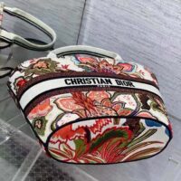 Dior Women CD Hat Basket Bag Natural Multicolor Albero Della Vita Embroidery (6)