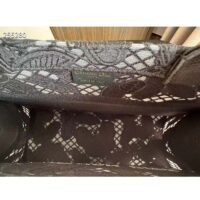 Dior Women CD Medium Book Tote Black D-Lace Butterfly Embroidery 3D Macramé Effect (10)