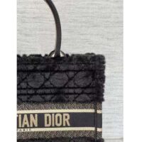Dior Women CD Medium Dior Book Tote Black Cannage Shearling (6)