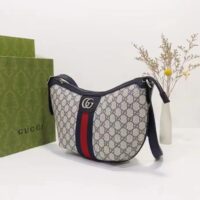 Gucci Unisex Ophidia GG Small Crossbody Bag Beige Blue GG Supreme Canvas Double G Style ‎598125 2ZGMN 4076 (5)