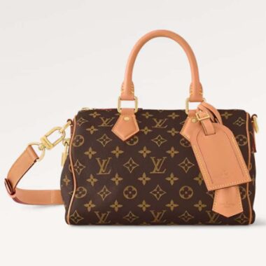 Louis Vuitton LV Women Speedy P9 Bandoulière 25 Monogram Soft Calfskin Natural Cowhide-Leather