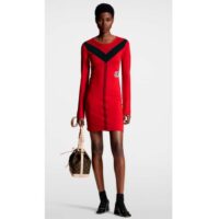 Louis Vuitton LV Women Sporty Mesh Accent Dress Bright Red Black Regular Fit (12)