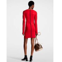 Louis Vuitton LV Women Sporty Mesh Accent Dress Bright Red Black Regular Fit (12)