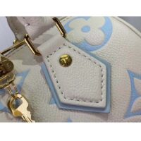 Louis Vuitton Women LV Speedy Bandoulière 20 Latte Candy Blue Embossed Grained Cowhide Leather (7)