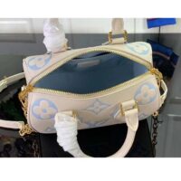 Louis Vuitton Women LV Speedy Bandoulière 20 Latte Candy Blue Embossed Grained Cowhide Leather (7)