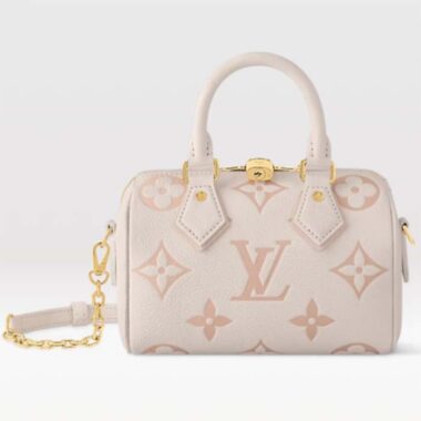 Louis Vuitton Women LV Speedy Bandoulière 20 Latte Chamallow Embossed Grained Cowhide Leather