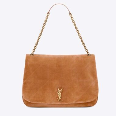 Saint Laurent YSL Women Jamie 4.3 Suede Large Soft Nappa Bag Brown Caramel Style ID 7424311U8P72102