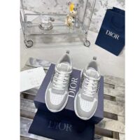 Dior Unisex B25 Runner Sneaker Grey White Smooth Calfskin Beige Black Oblique Jacquard Reference 3SN299ZIR_H165 (3)