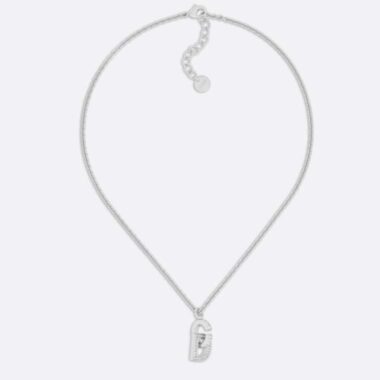 Dior Women CD Lock Necklace Silver-Finish Metal Silver-Tone Crystals