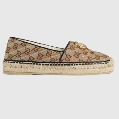 Gucci Unisex GG Matelassé Canvas Espadrille Double G Flat 2 CM Heel