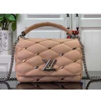 Louis Vuitton LV Women GO-14 MM Beige Lambskin Cowhide-Leather Flap Twist Lock M24151 (1)