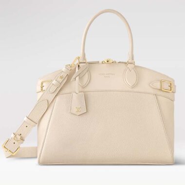 Louis Vuitton LV Women Lock It MM Beige Taurillon Leather Calfskin M23061