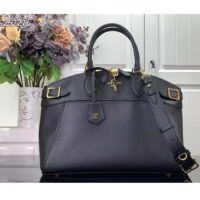 Louis Vuitton LV Women Lock It MM Black Taurillon Leather Calfskin M22914 (5)