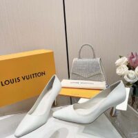 Louis Vuitton LV Women Sparkle Pump White Calf Leather Elasticized 6.5 Cm Heel (7)