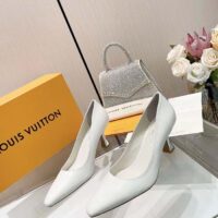 Louis Vuitton LV Women Sparkle Pump White Calf Leather Elasticized 6.5 Cm Heel (7)