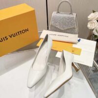 Louis Vuitton LV Women Sparkle Pump White Calf Leather Elasticized 6.5 Cm Heel (7)