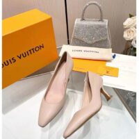 Louis Vuitton LV Women Sparkle Slingback Pump Beige Calf Leather Elasticized 6.5 Cm Heel (3)