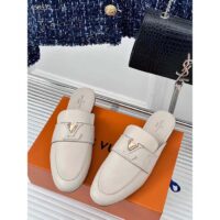 Louis Vuitton Unisex LV Capri Open Back Loafer White Calf Leather 1AC7OQ