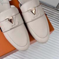 Louis Vuitton Unisex LV Capri Open Back Loafer White Calf Leather 1AC7OQ