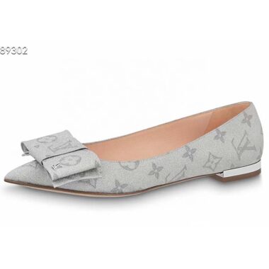 Louis Vuitton Women LV Blossom Flat Ballerina Grey Glitter Leather