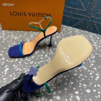 Louis Vuitton Women LV Blossom Sandal Blue Suede Baby Goat Leather 1ACA7J (6)